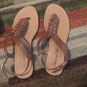 Brown laced sandals